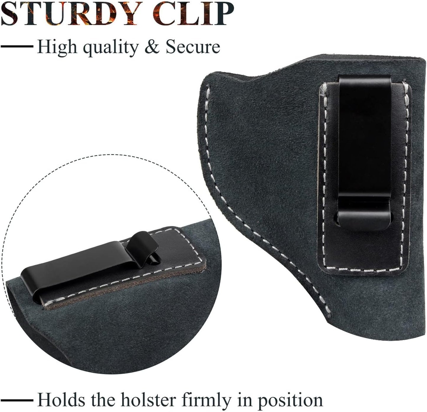 IWB Leather Holster, Fits Most J Frame Revolvers - Ruger SP101 Lcr/Smith and Wesson Bodyguard/Taurus 50 85 / Charter Arms & Most .38 Special Type Holsters … …
