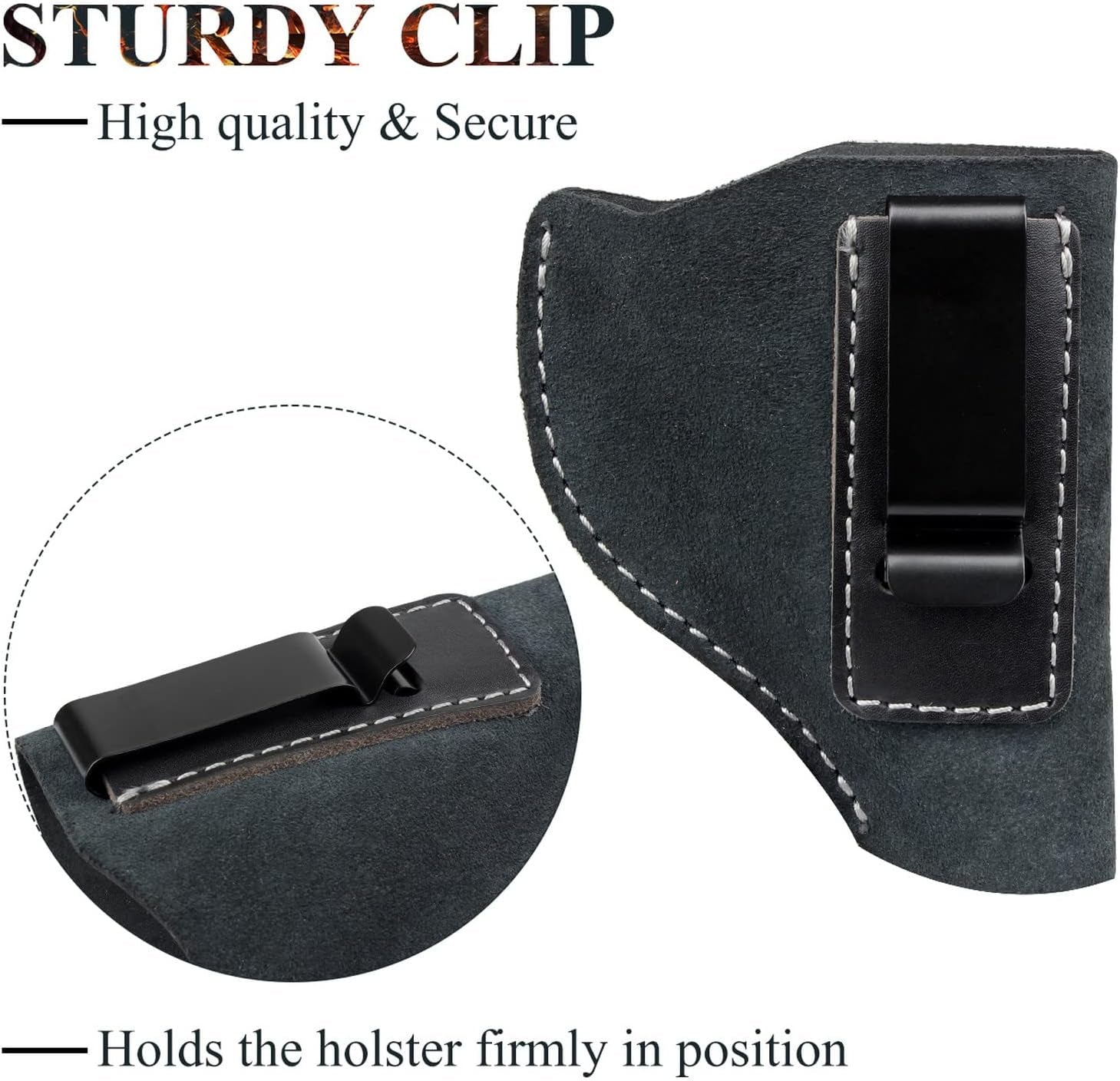 IWB Leather Holster, Fits Most J Frame Revolvers - Ruger SP101 Lcr/Smith and Wesson Bodyguard/Taurus 50 85 / Charter Arms & Most .38 Special Type Holsters … …