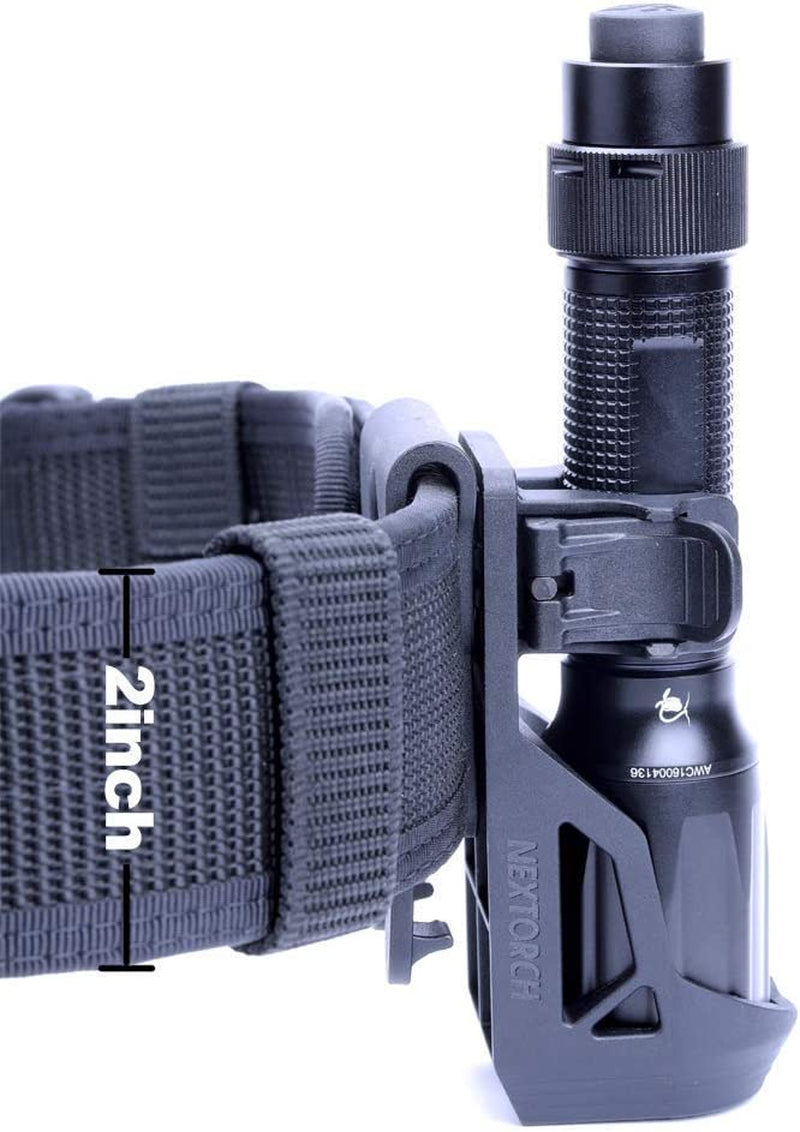 V5 Tactical Flashlight Holster with Lever Side Lock System Only for 1"-1.25" Diameter Flashlight （Holster Head Diameter 0.78"-1.18" Bottom Diameter 1.18")