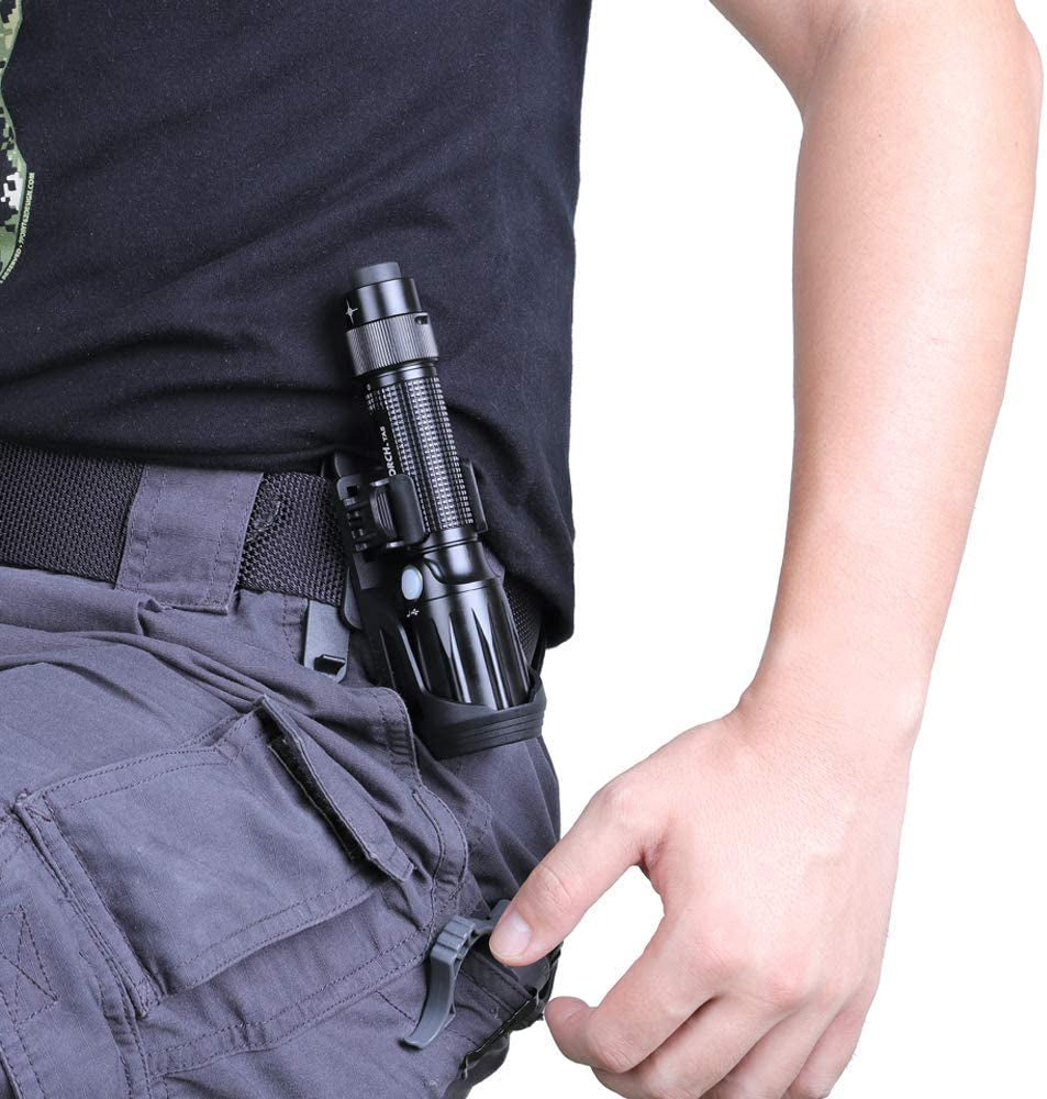 V5 Tactical Flashlight Holster with Lever Side Lock System Only for 1"-1.25" Diameter Flashlight （Holster Head Diameter 0.78"-1.18" Bottom Diameter 1.18")
