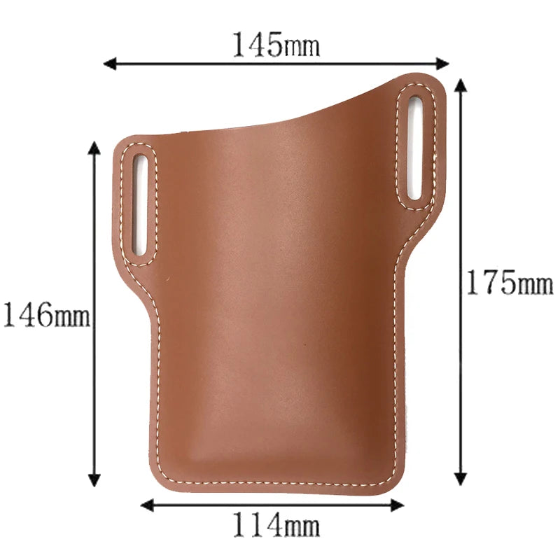 Men Phone Case Holster Cellphone Loop Holster Belt Waist Bag Props Leather Purse Phone Wallet Running Pouch Travel Camping Bags